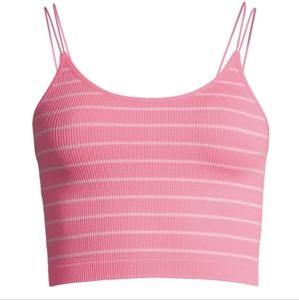 Women's New Pink & White Cami Bra, Size Medium, Spaghetti Straps Cami Top